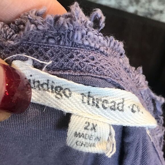 Indigo Thread Company Purple Blouse Size 2X - Picture 5 of 7